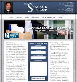 Designed using wordpress, this website was a rush design for Sampair bankruptcy law, an Arizona company