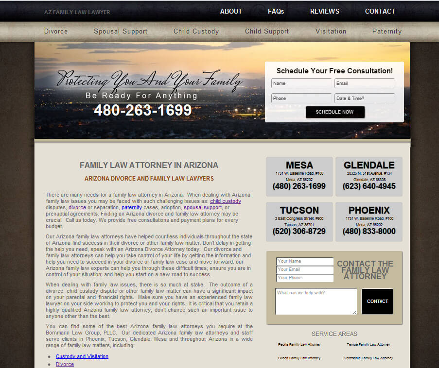 AZ Family Law Lawyer 2012 Website