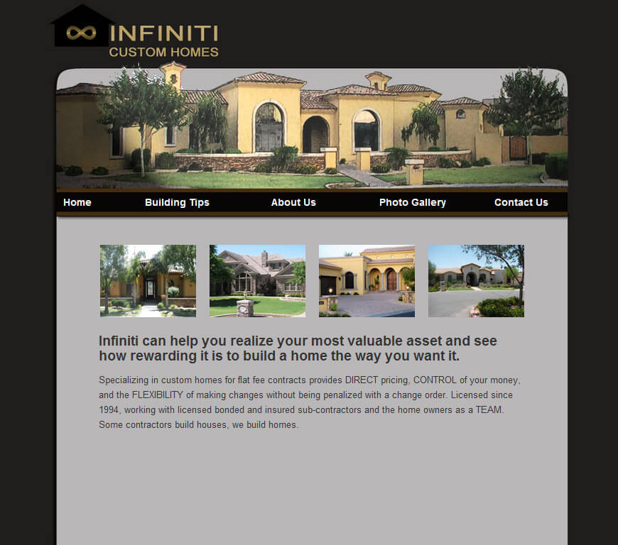 Infiniti Custom Homes Gilbert Arizona