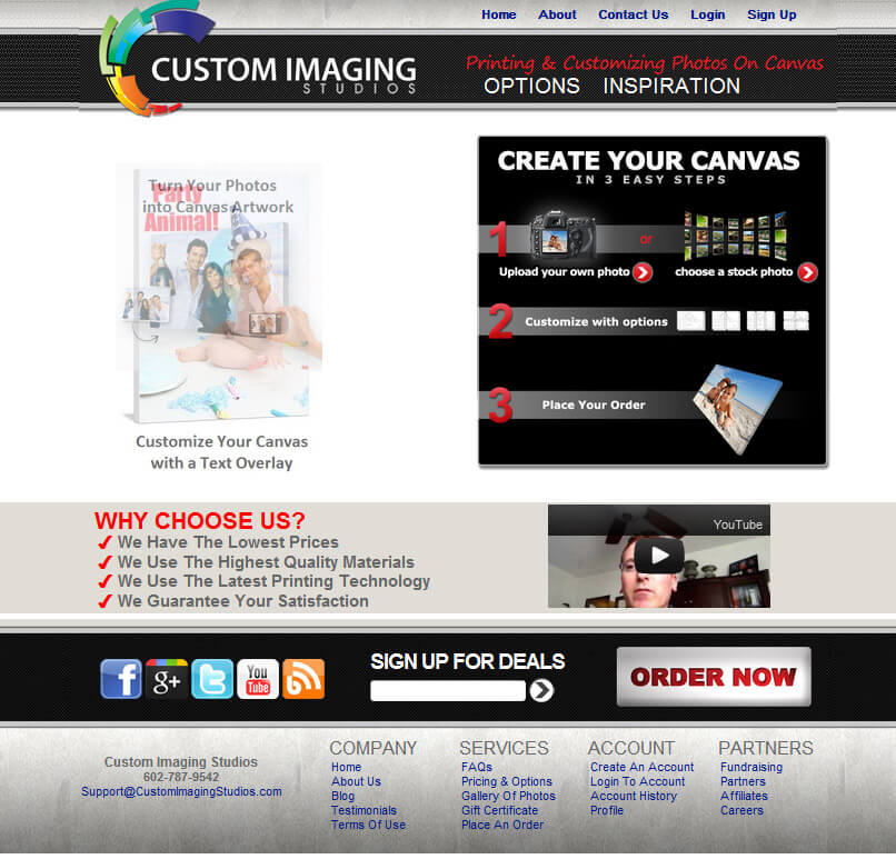 Print Photo Canvas Ecommerce Web Design