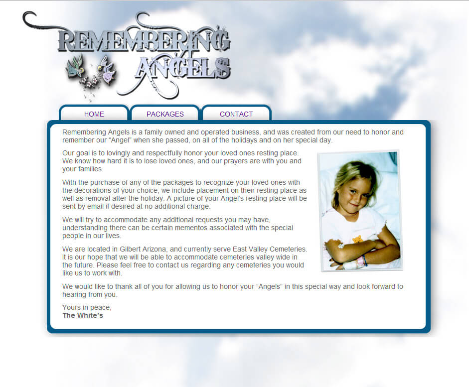 Remembering Angels AZ Webdesign