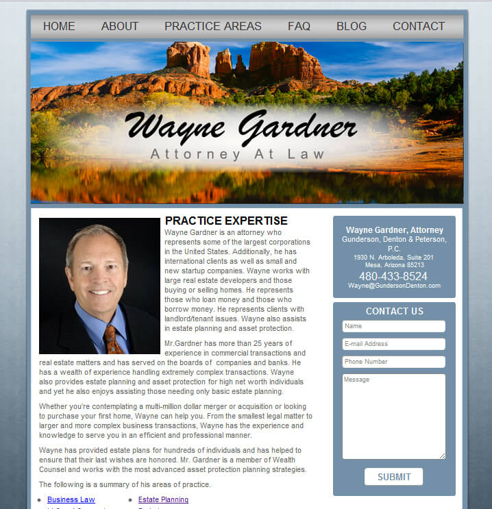 Wayne Gardner Web Design Mesa