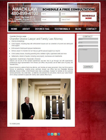 Amack Law Wordpress Webdesign Chandler Arizona