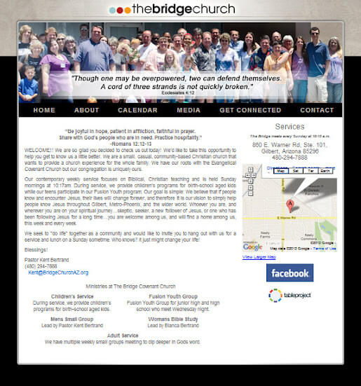 Bridge Church Web Design Gilbert Arizona