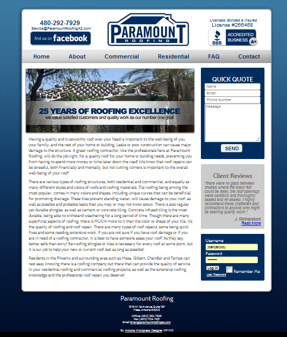 Paramount Roofing Mesa AZ Roofing Company