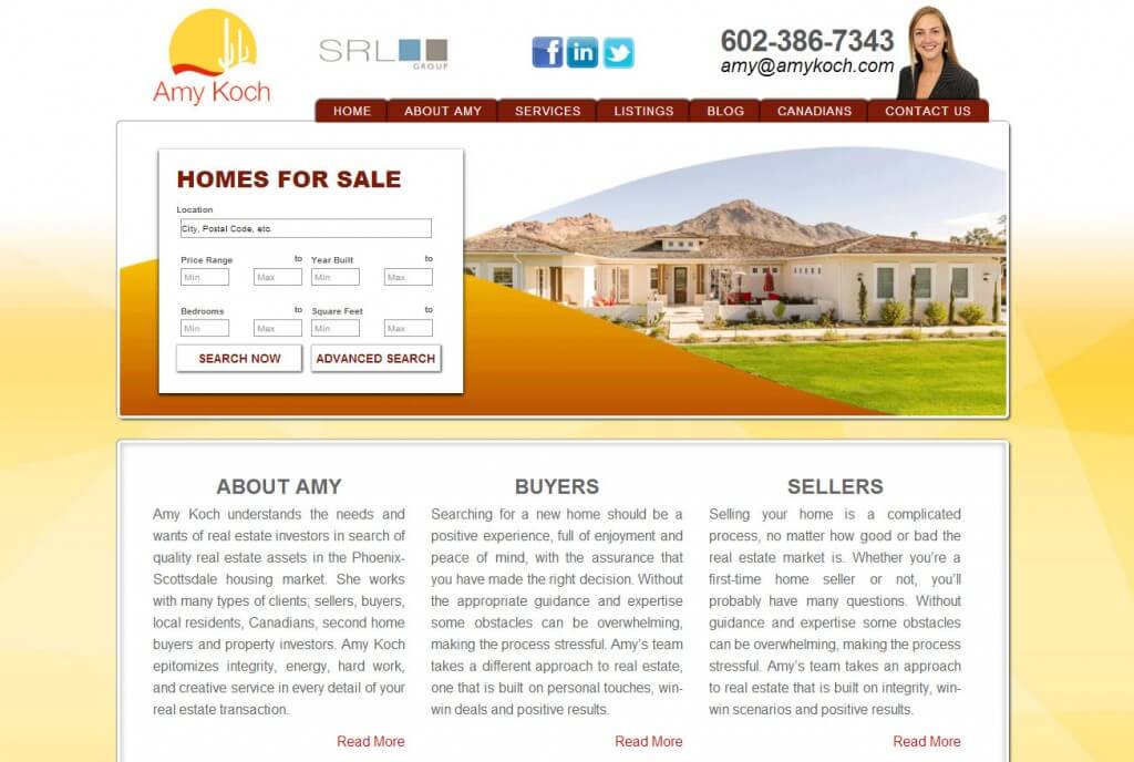 Custom Real Estate MLS Search Web Design Project For Amy Koch